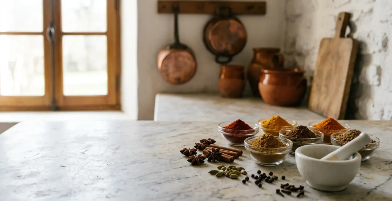 Composition épicée fusionnant saveurs du monde et gastronomie française