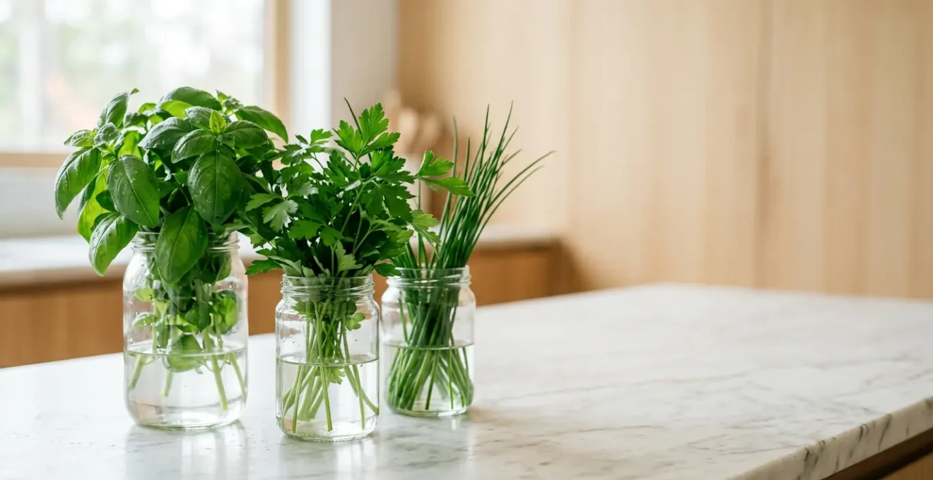 Herbes aromatiques fraîches disposées dans un environnement de conservation optimal