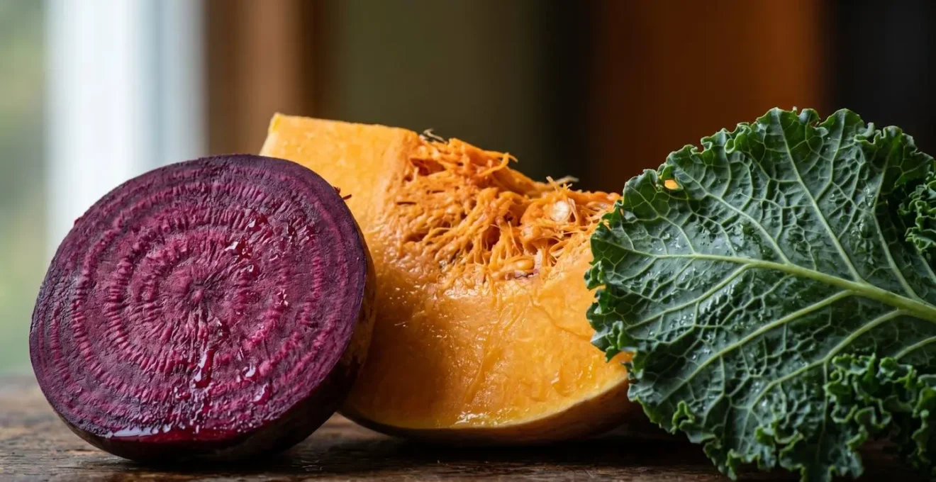 Légumes colorés locaux riches en antioxydants naturels avec pigments intenses